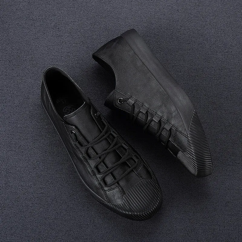 Leather Casual Breathable Lace-up Sneaker