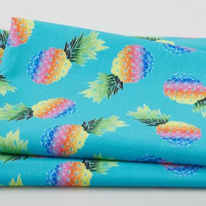 Let's Get Tropical - Party Pineapples Turquoise 2 Yard Cut