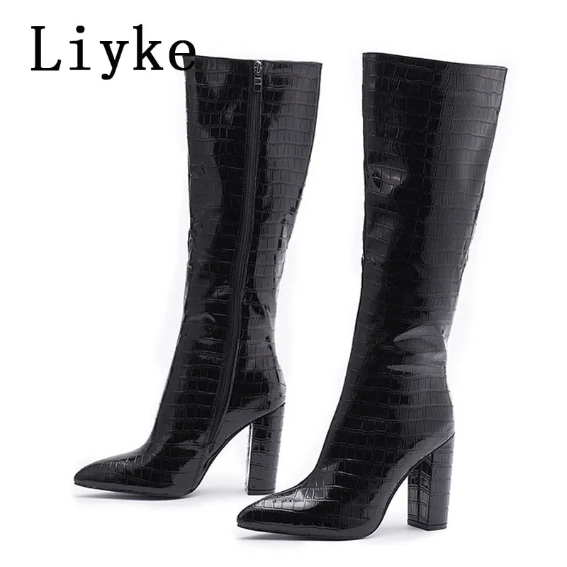 LIYKE Lovely Faux Patent Leather Fashion Boots