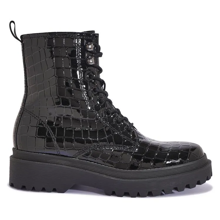 LIZ1 LACE UP BIKER BOOT