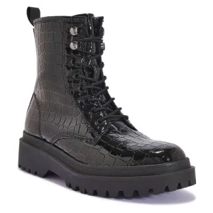 LIZ1 LACE UP BIKER BOOT