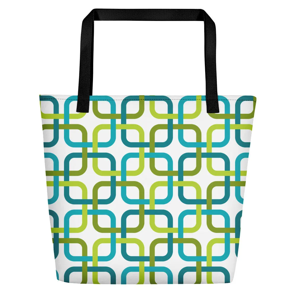 Mid Century Modern Green PanAmTrays Beach Bag