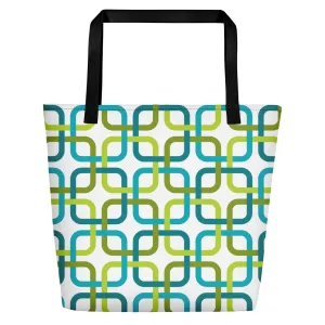 Mid Century Modern Green PanAmTrays Beach Bag