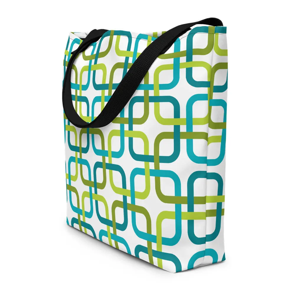 Mid Century Modern Green PanAmTrays Beach Bag