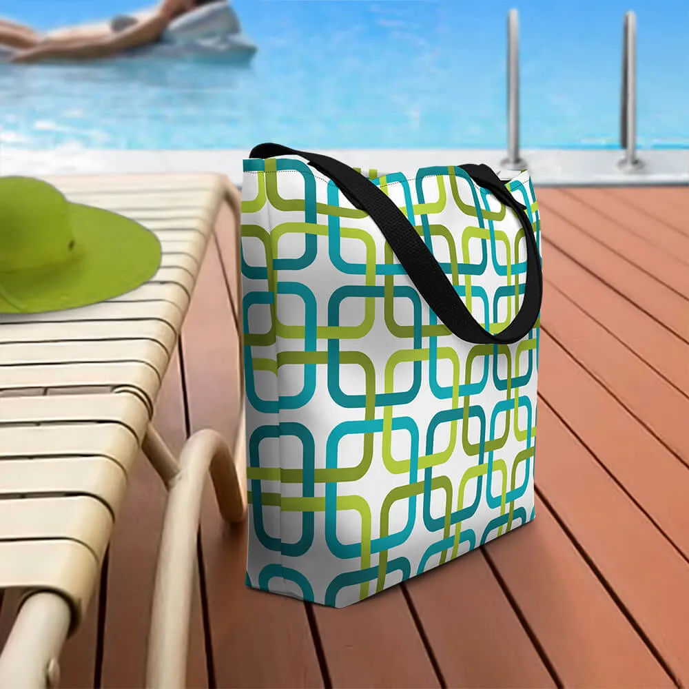 Mid Century Modern Green PanAmTrays Beach Bag