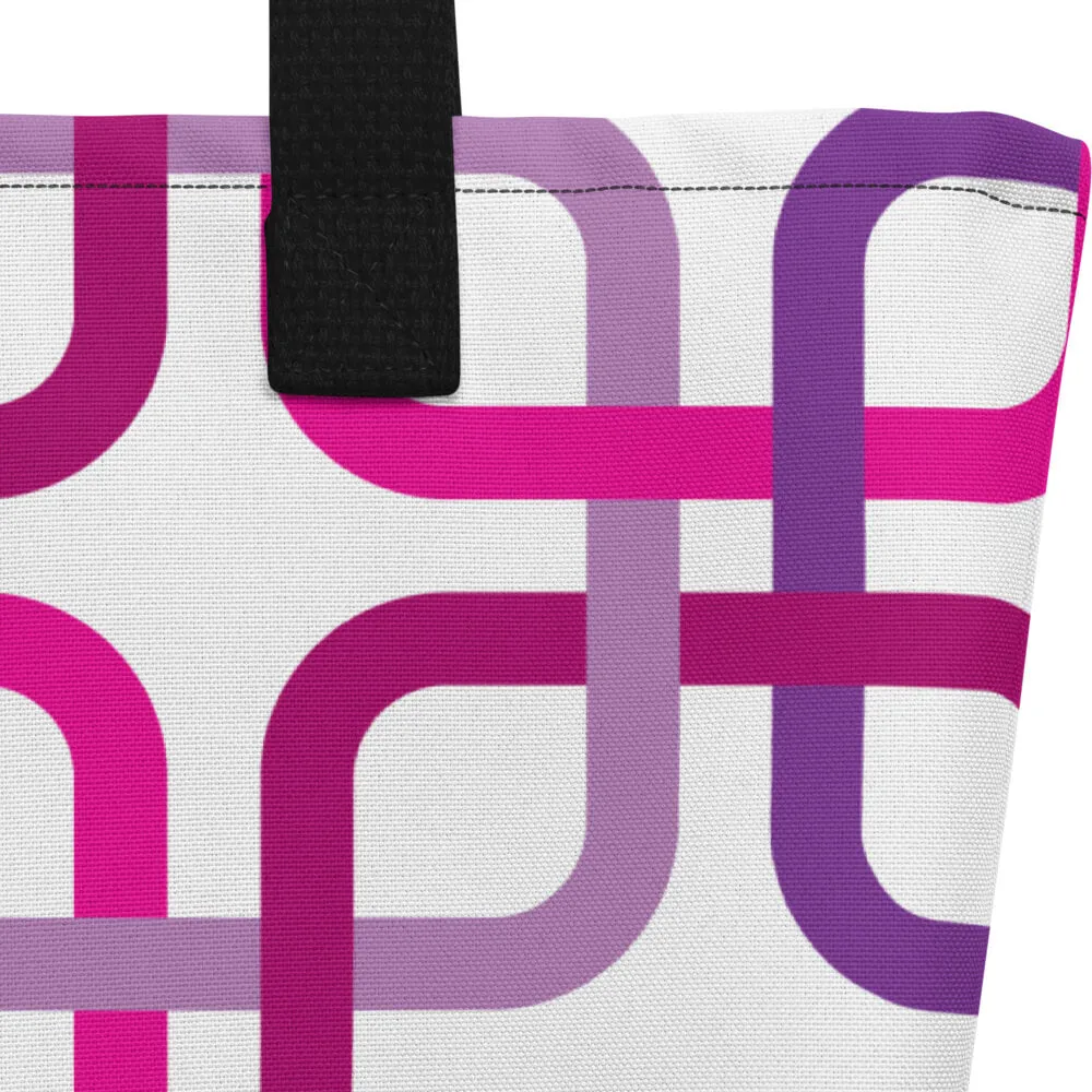 Mid Century Modern Pink PanAmTrays Beach Bag