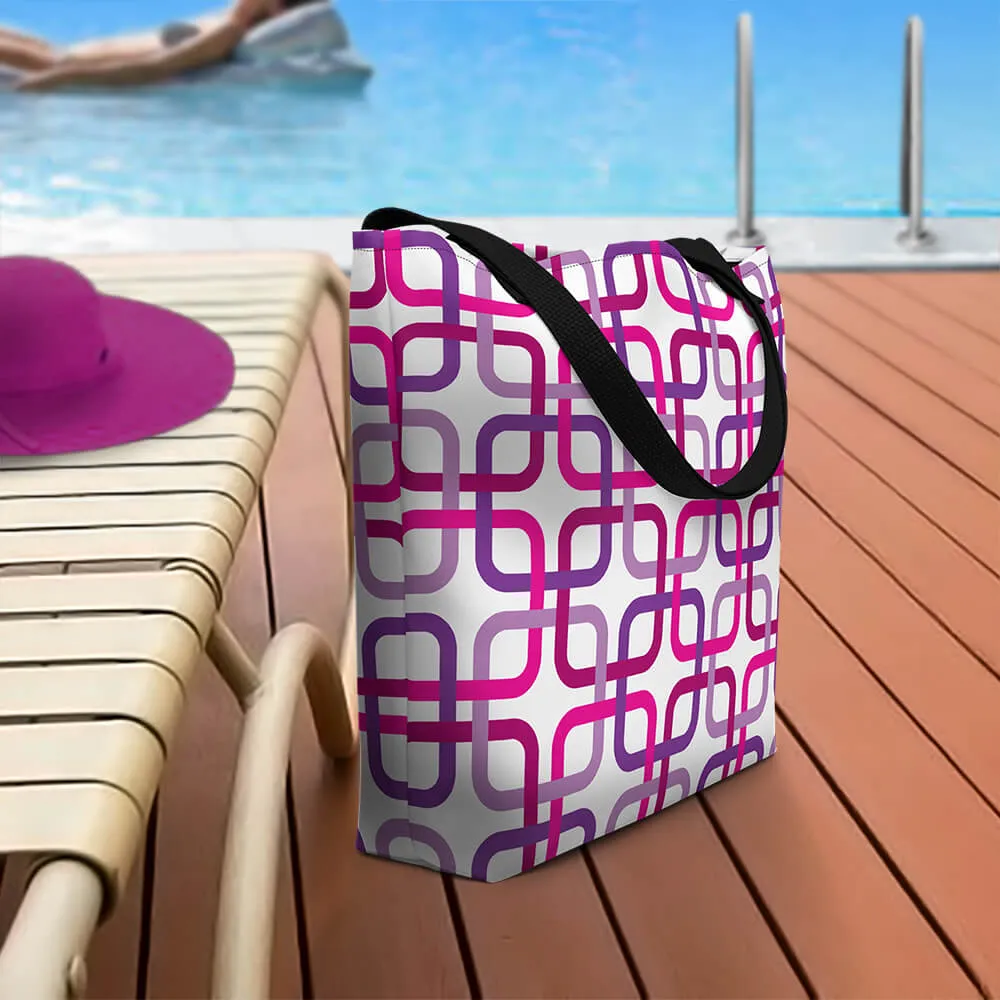 Mid Century Modern Pink PanAmTrays Beach Bag