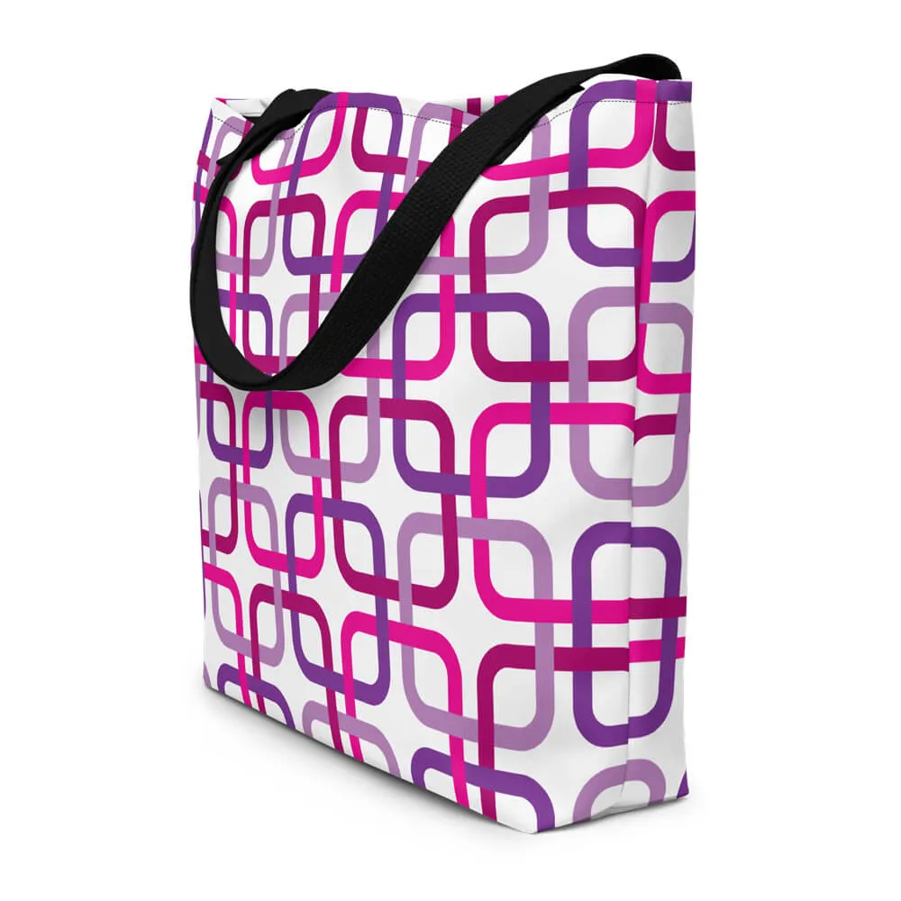 Mid Century Modern Pink PanAmTrays Beach Bag