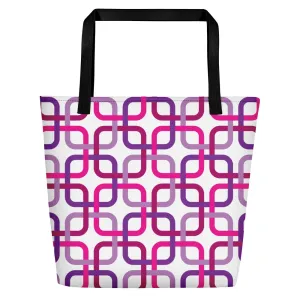 Mid Century Modern Pink PanAmTrays Beach Bag