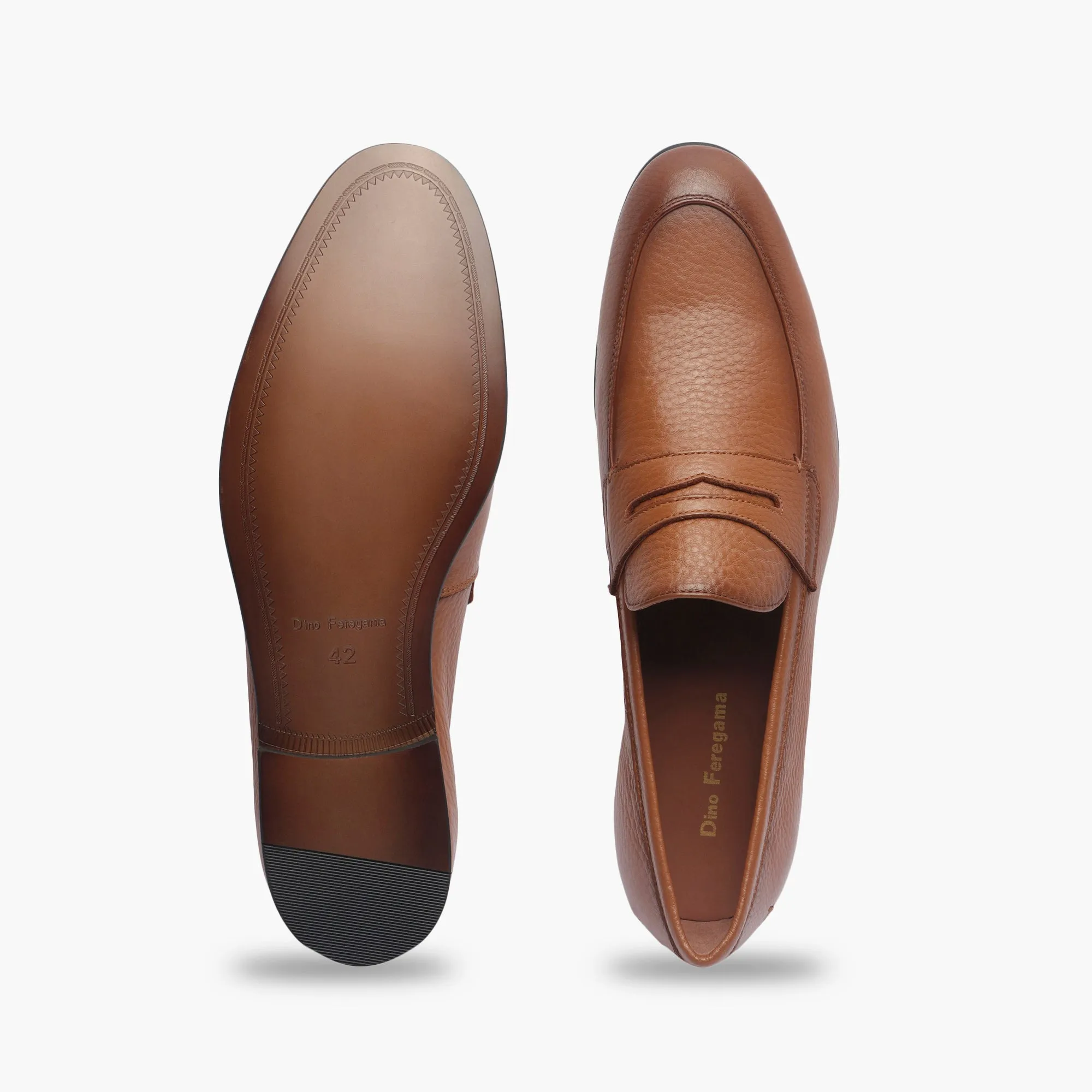 Milled Leather Penny Loafers
