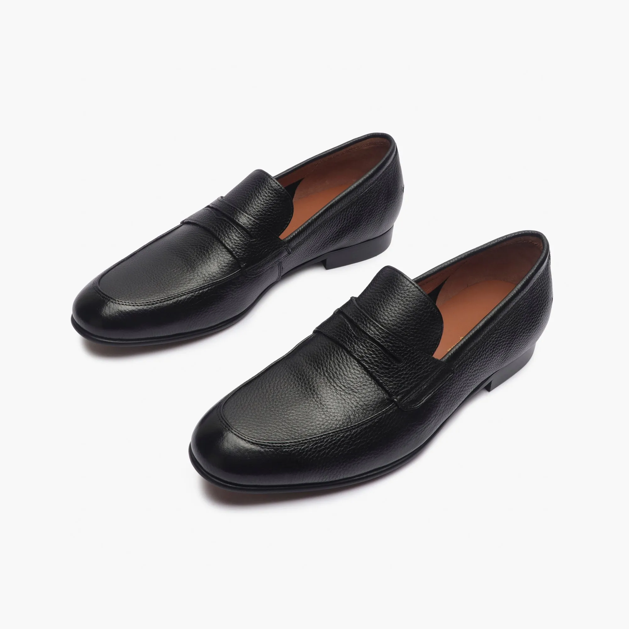 Milled Leather Penny Loafers
