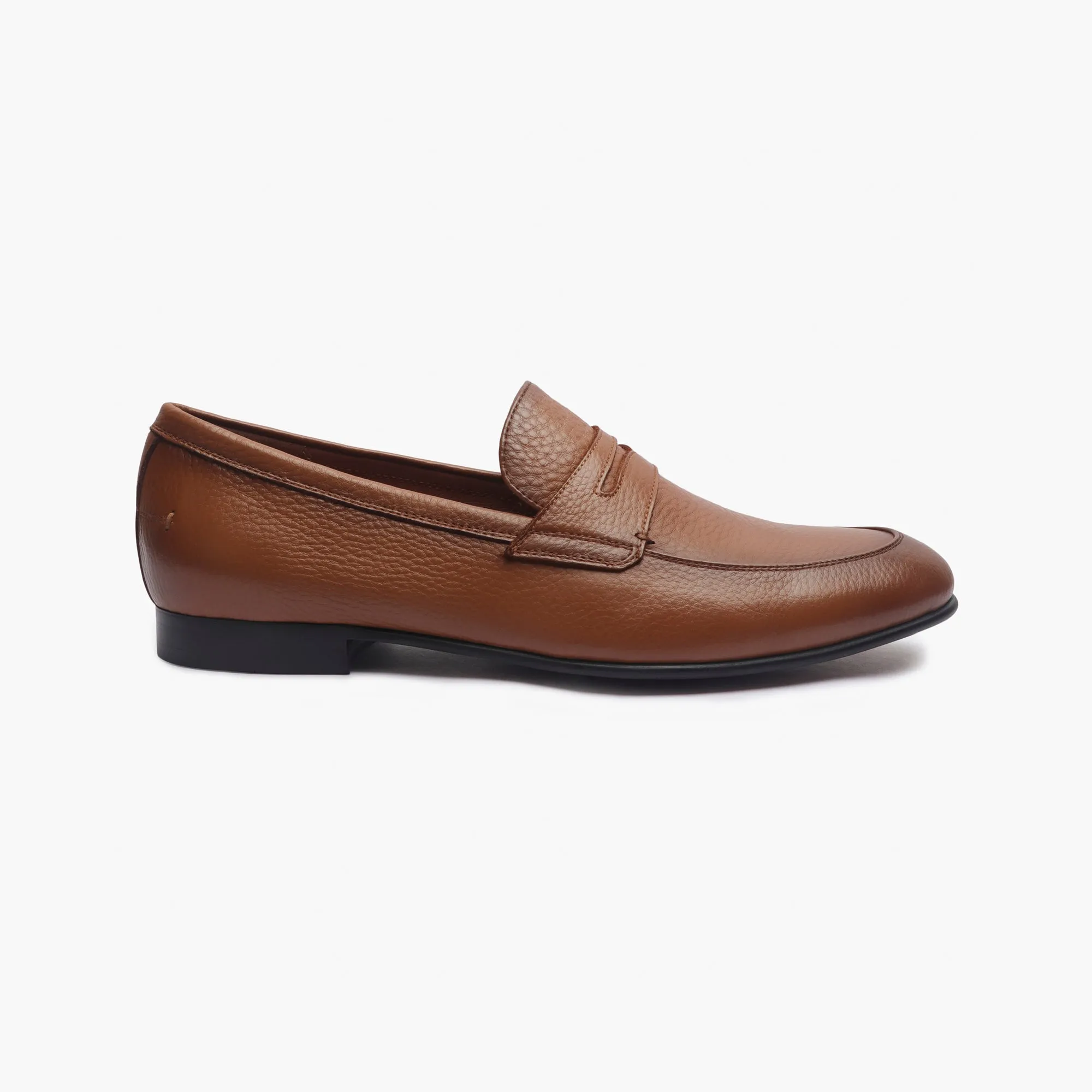 Milled Leather Penny Loafers