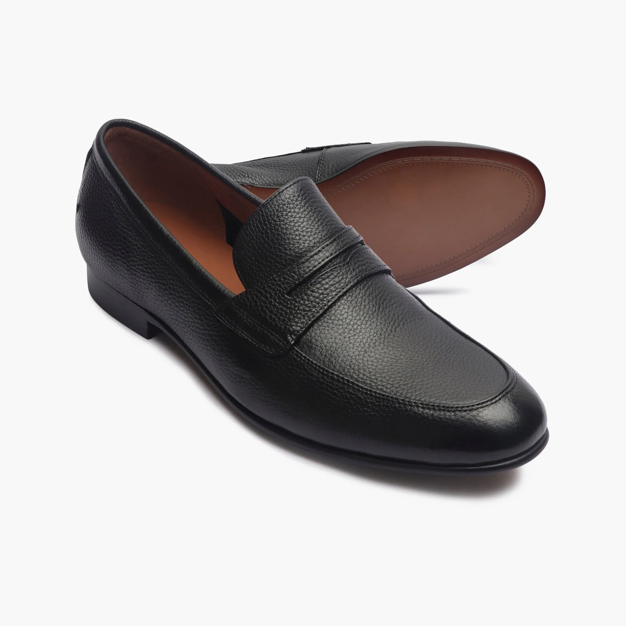Milled Leather Penny Loafers