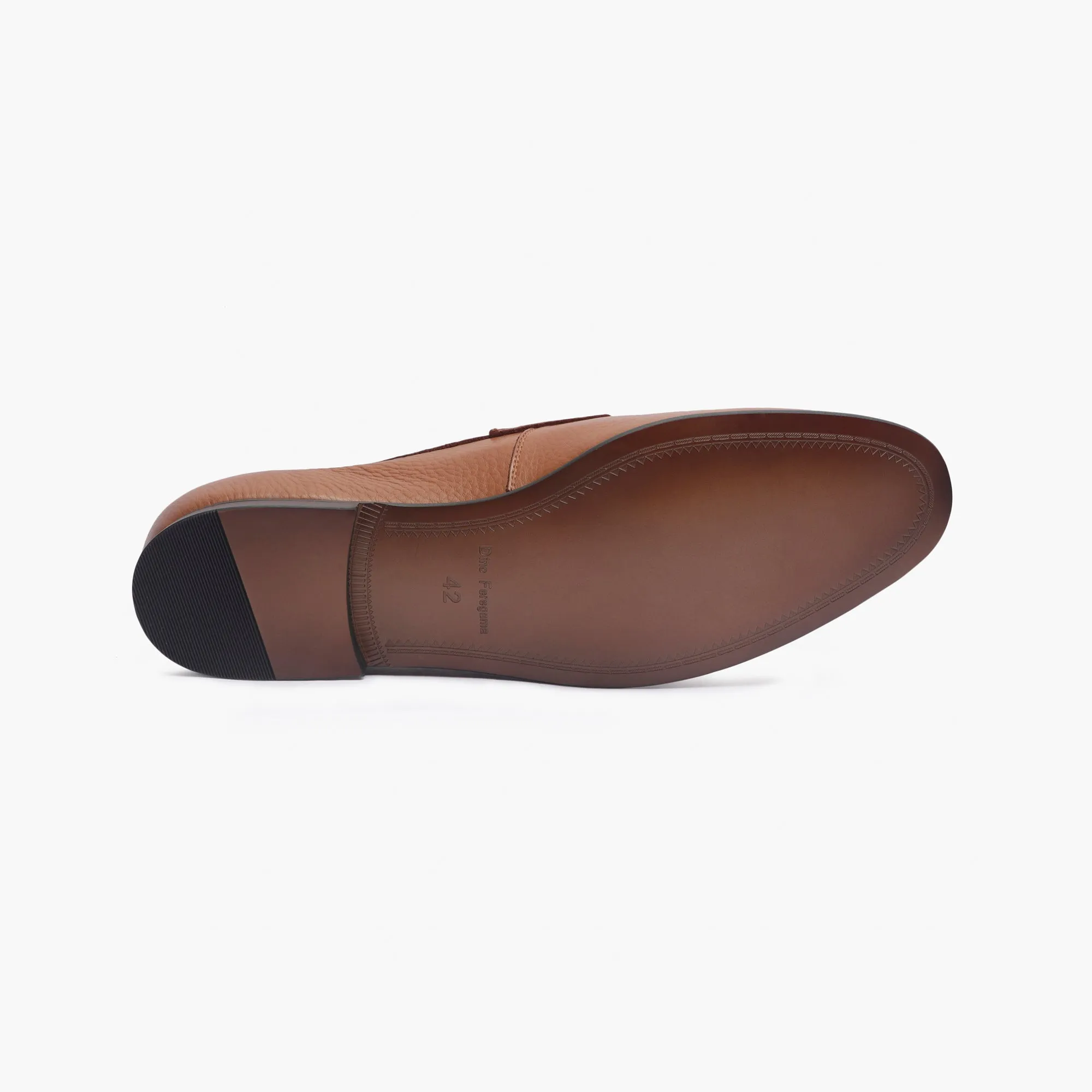 Milled Leather Penny Loafers