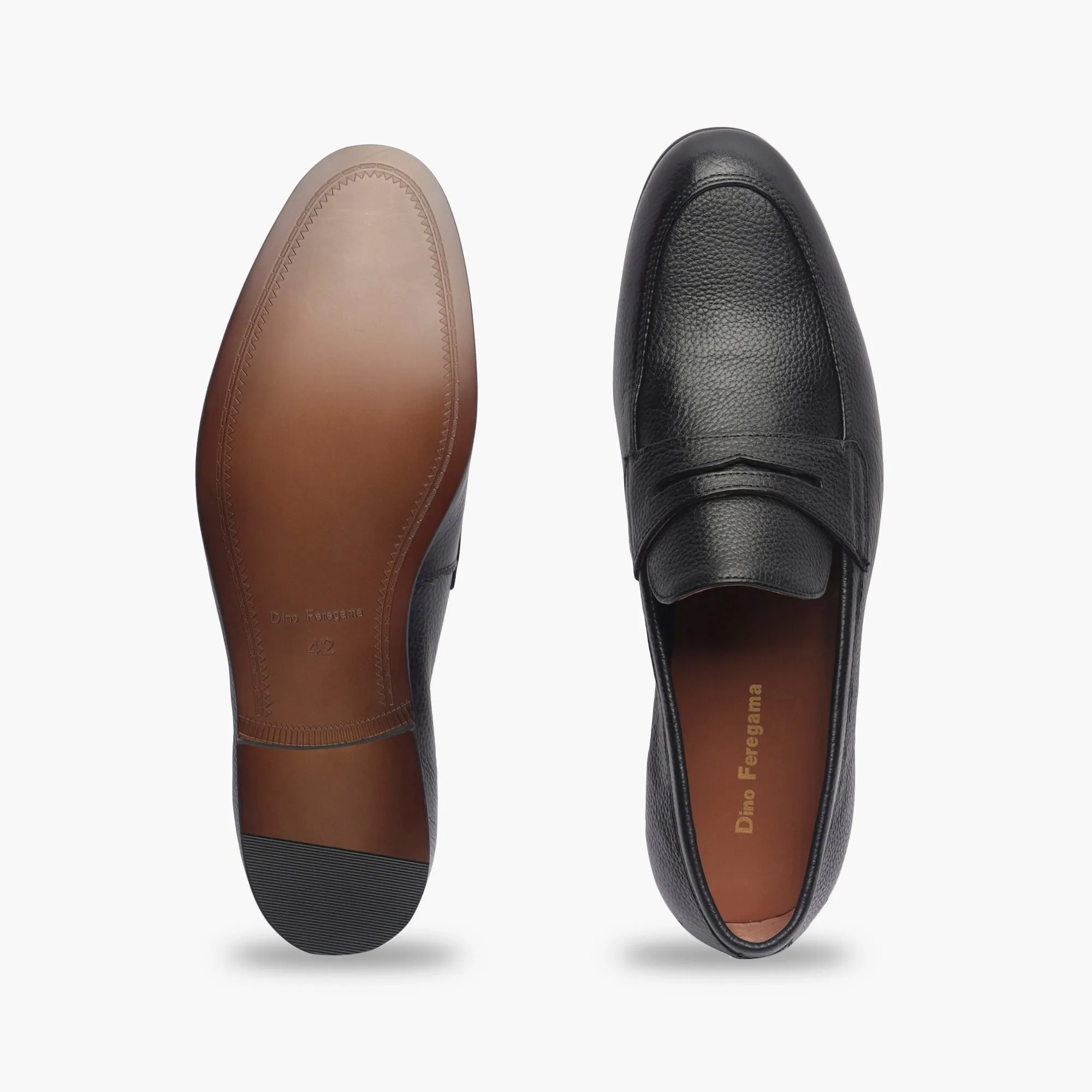 Milled Leather Penny Loafers