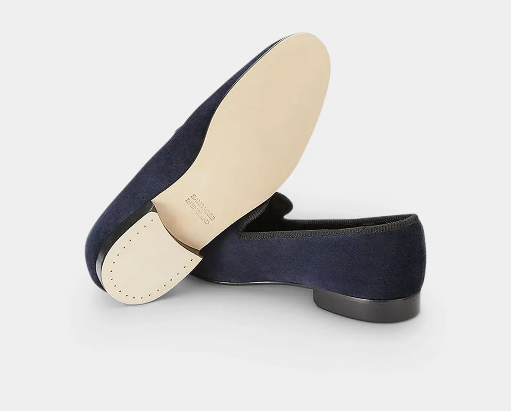 Navy Skull & Crossbones Velvet Slippers