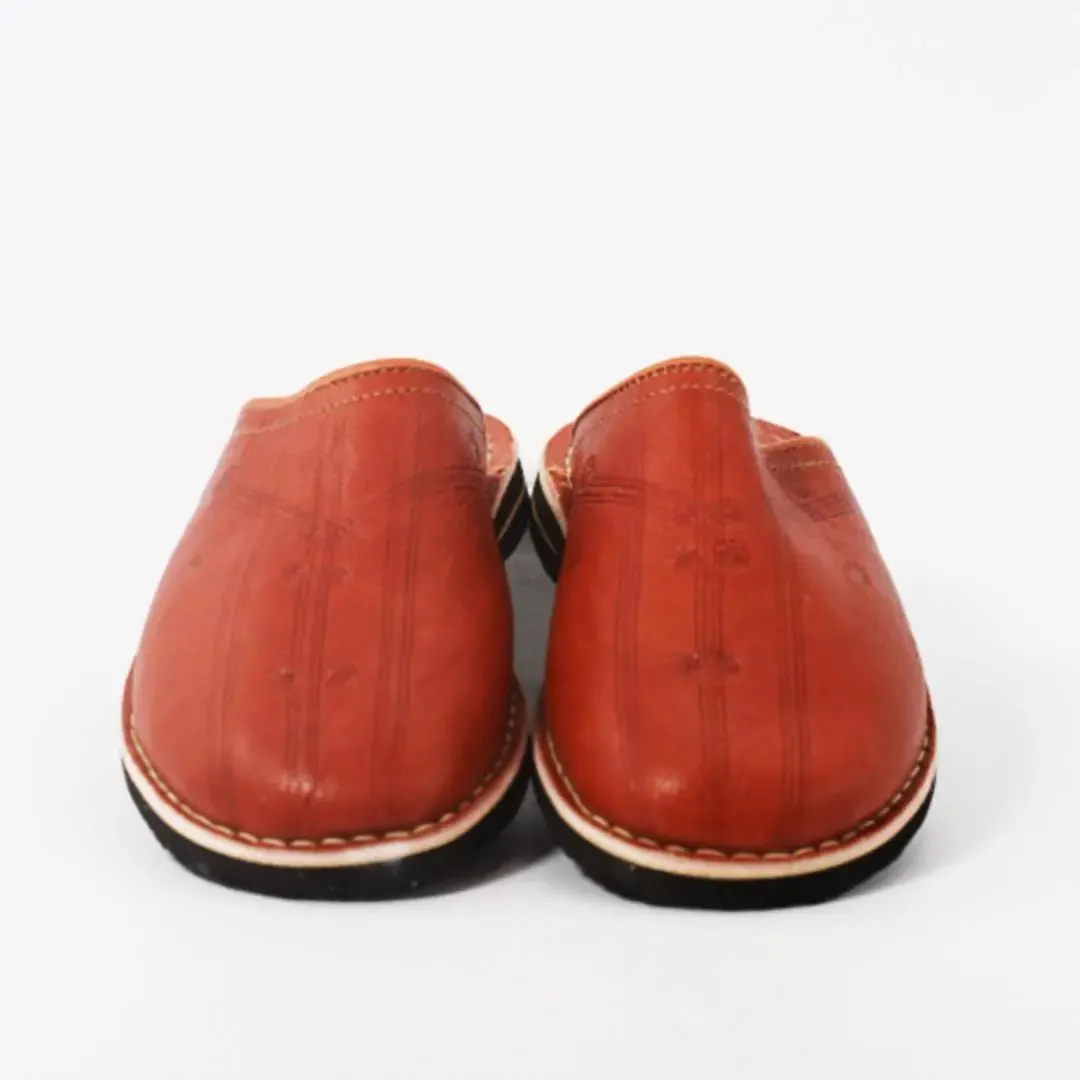 Soft Leather Slippers-Brown
