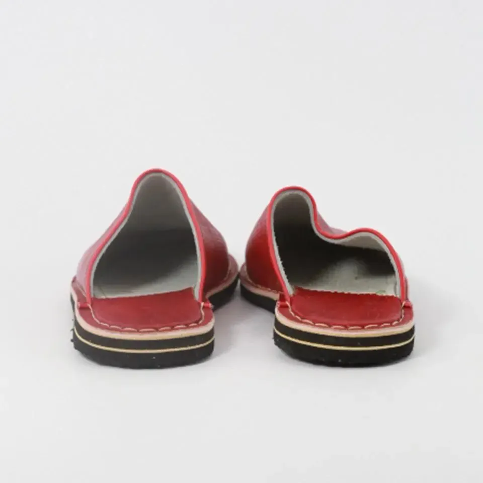 Soft Leather Slippers-Brown