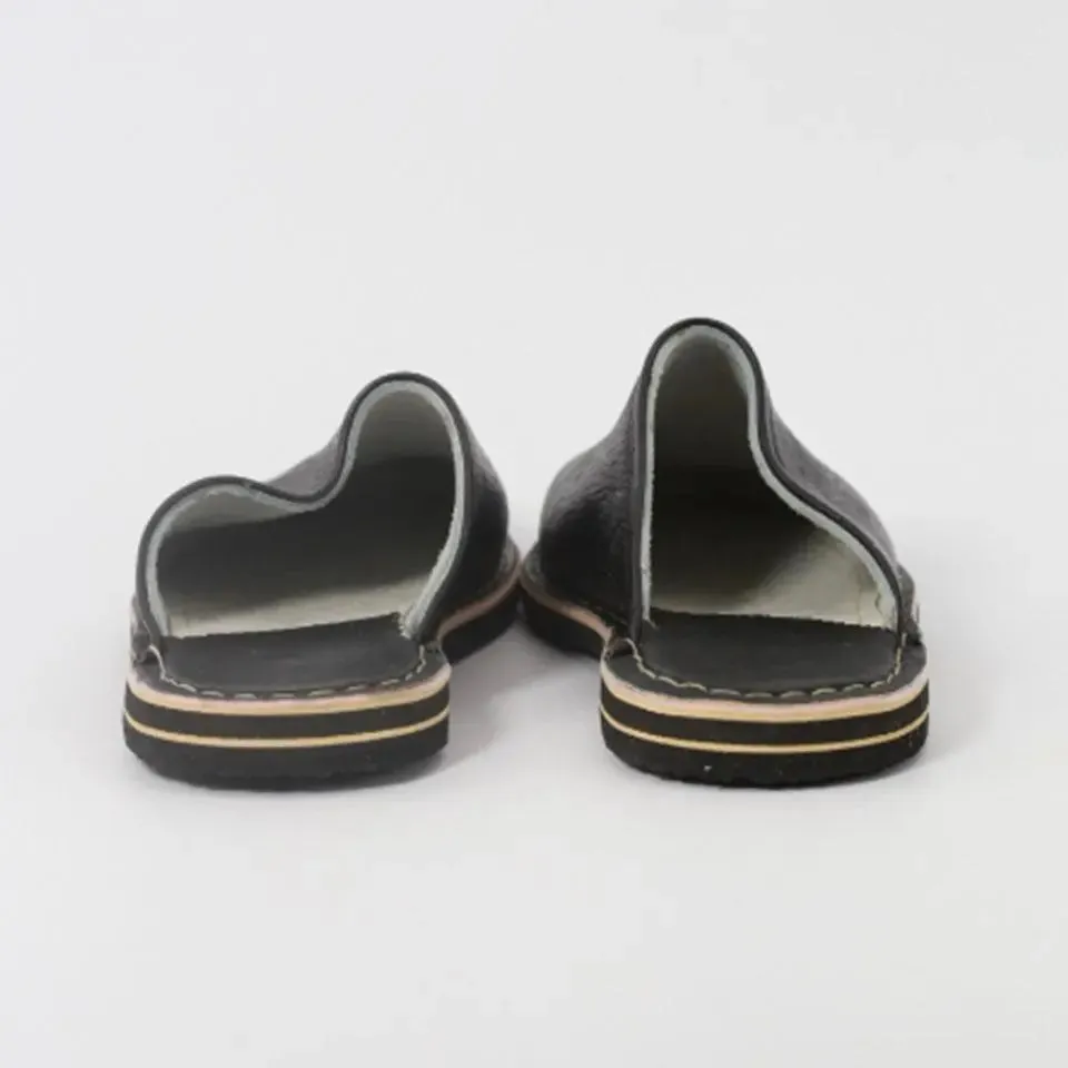 Soft Leather Slippers-Brown