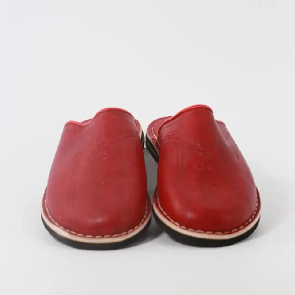Soft Leather Slippers-Brown