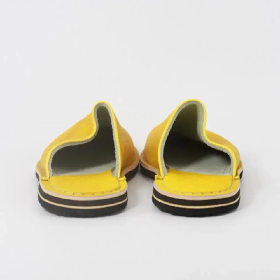 Soft Leather Slippers-Brown