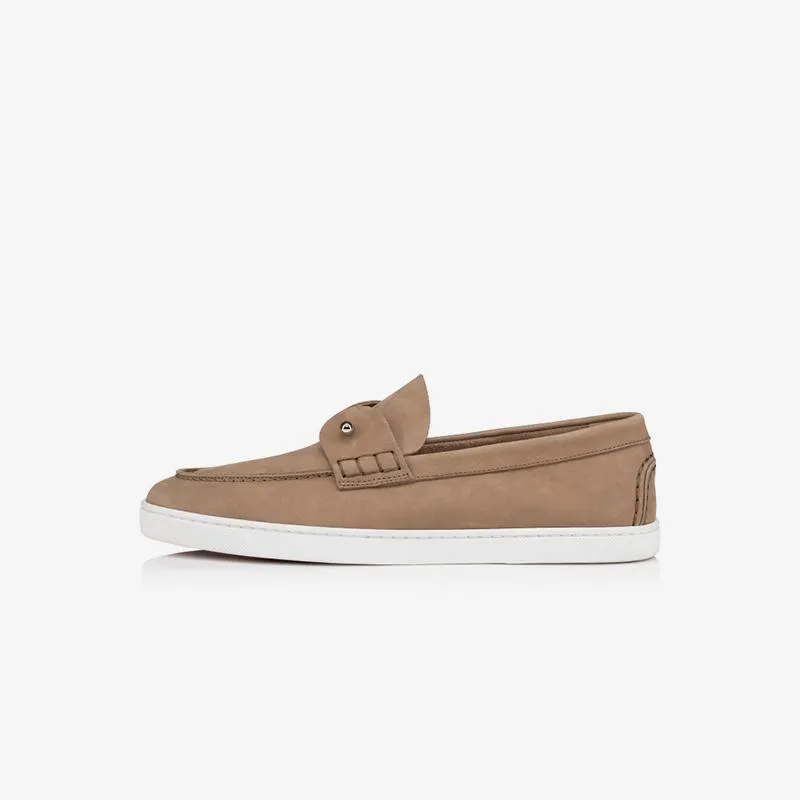 Suede Plain Loafers Boat shoes Calf