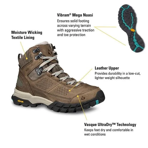 Vasque Women's Talus Mid Hiking Boots- Brindle/ Baltic