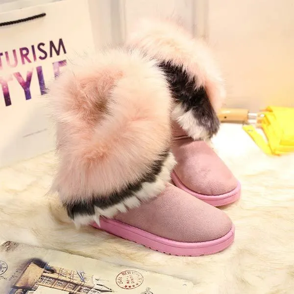 Women'S Faux Rabbit Fur Snow Boots 14213756C