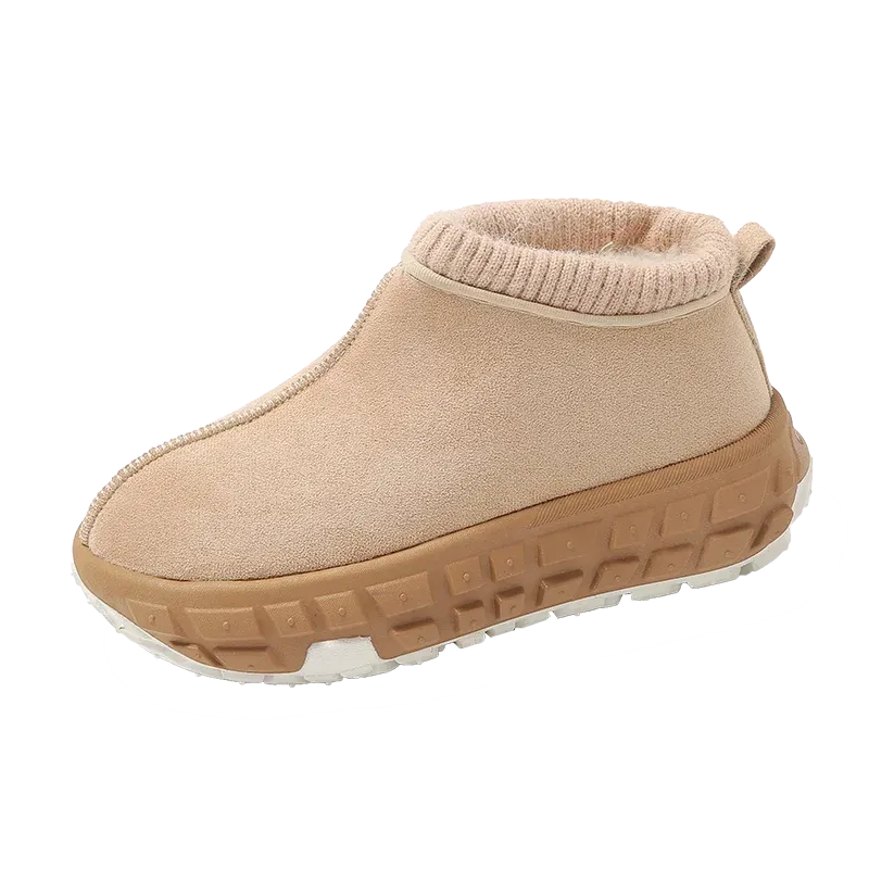 Women's Knitted Cuffed Snow Boots 2024 New Winter Cold-proof and Warm Fur Boots Non-slip Thick-soled Ladies Cotton Shoes Zapatos