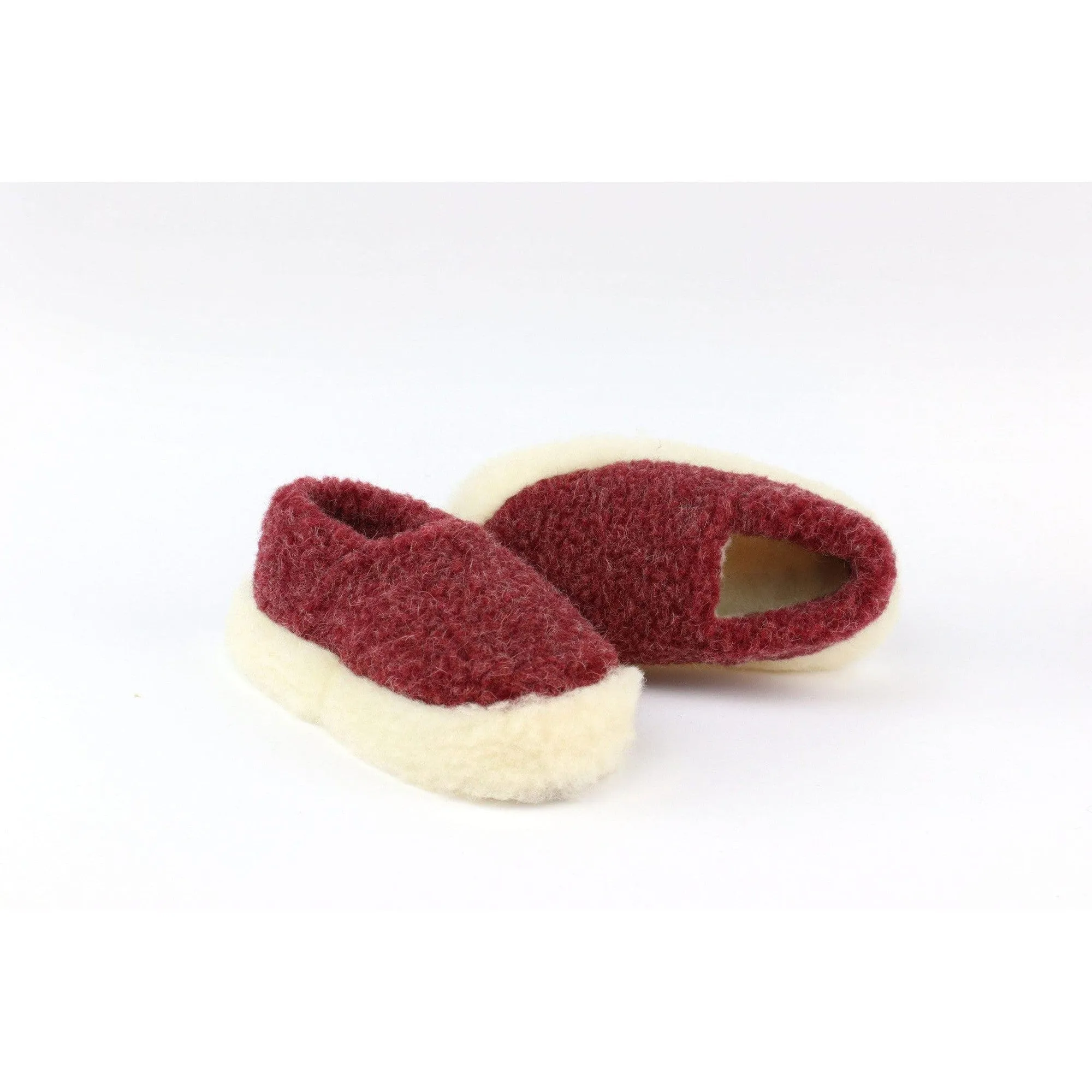 Yoko Full Unisex Dark Red Wool Slippers